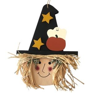Wooden Folk Art Witch Halloween